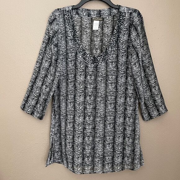 Tommy Bahama Tiger Embellished Tunic Swim Coverup Size XS - Picture 4 of 9